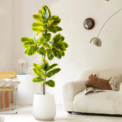 branche de banyan artificielle avec feuilles de magnolia pour décoration - vue 5 sur 9