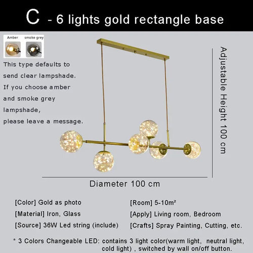 lustre led moderne design nordique pour décoration intérieure - vue 12 sur 18
