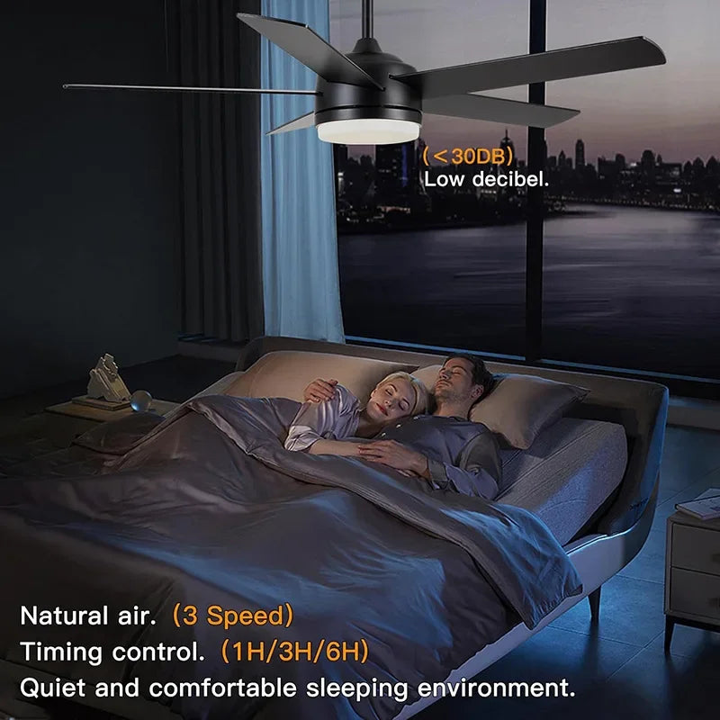 3 Blade Silent Motor 52 Inch High Wind Ceiling Light With Suitable For LED Ceiling Fan Remote Control In Living Room And Dining - vue 6 sur 6
