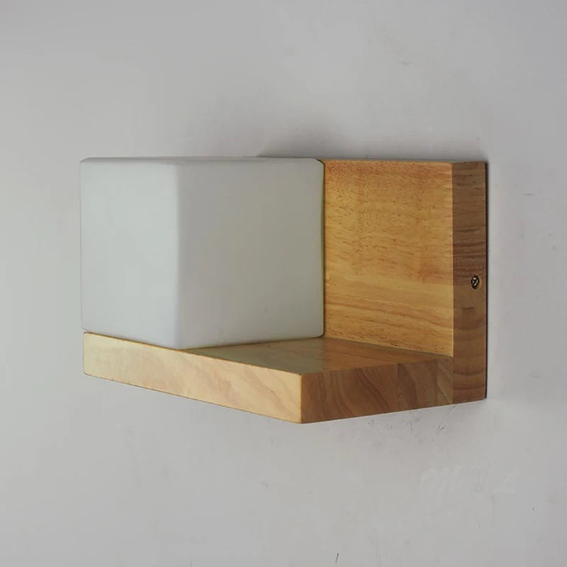 applique murale led en bois avec pot de plante nordique - vue 6 sur 23