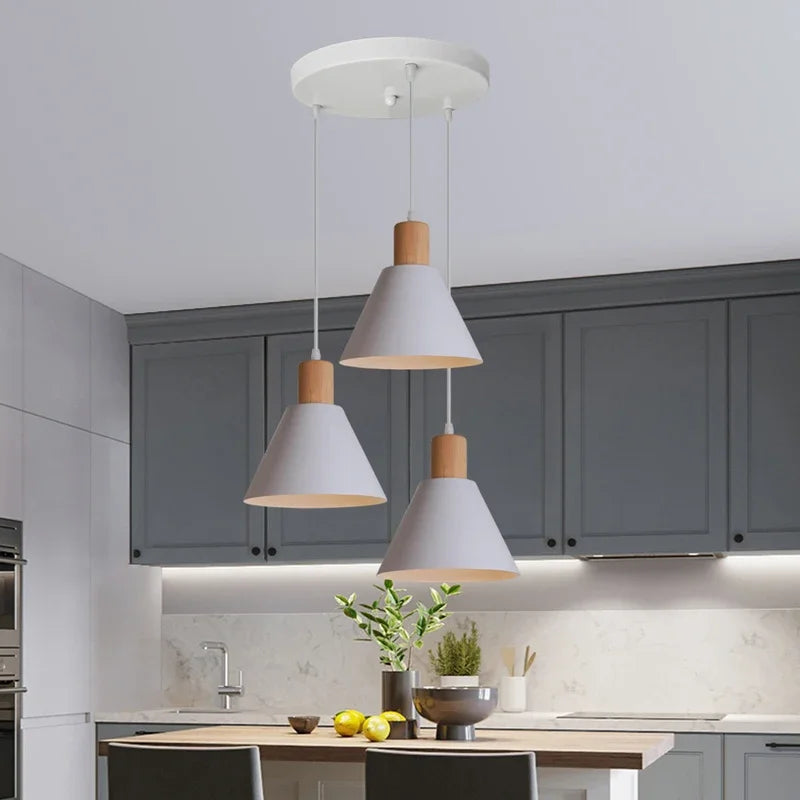 suspension moderne minimaliste à trois têtes pour éclairage intérieur - vue 3 sur 10