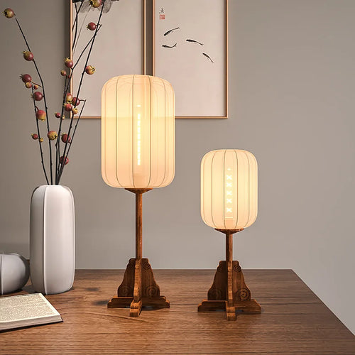 lampadaire style vintage en bois et cuivre pour hôtel et restaurant - vue 3 sur 9