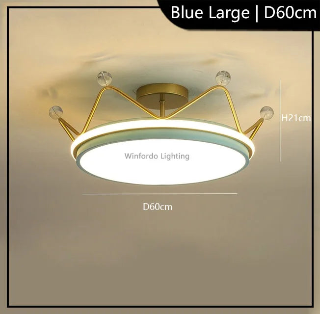 suspension pour enfants couronne leds moderne winfordo - vue 10 sur 12