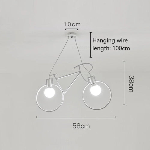 suspension modernes en fer forme vélo pour décoration maison - vue 9 sur 12