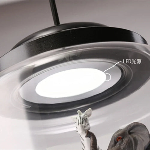 suspension LED design moderne en forme d'animal pour décoration intérieure - vue 6 sur 12