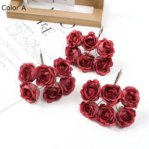 mini bouquet de roses artificielles pour décoration florale - vue 10 sur 15