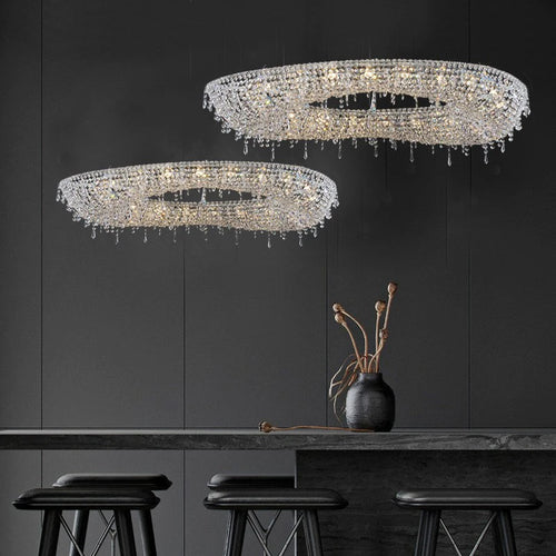 lustre créatif élégant en cristal transparent pour intérieur - vue 6 sur 10