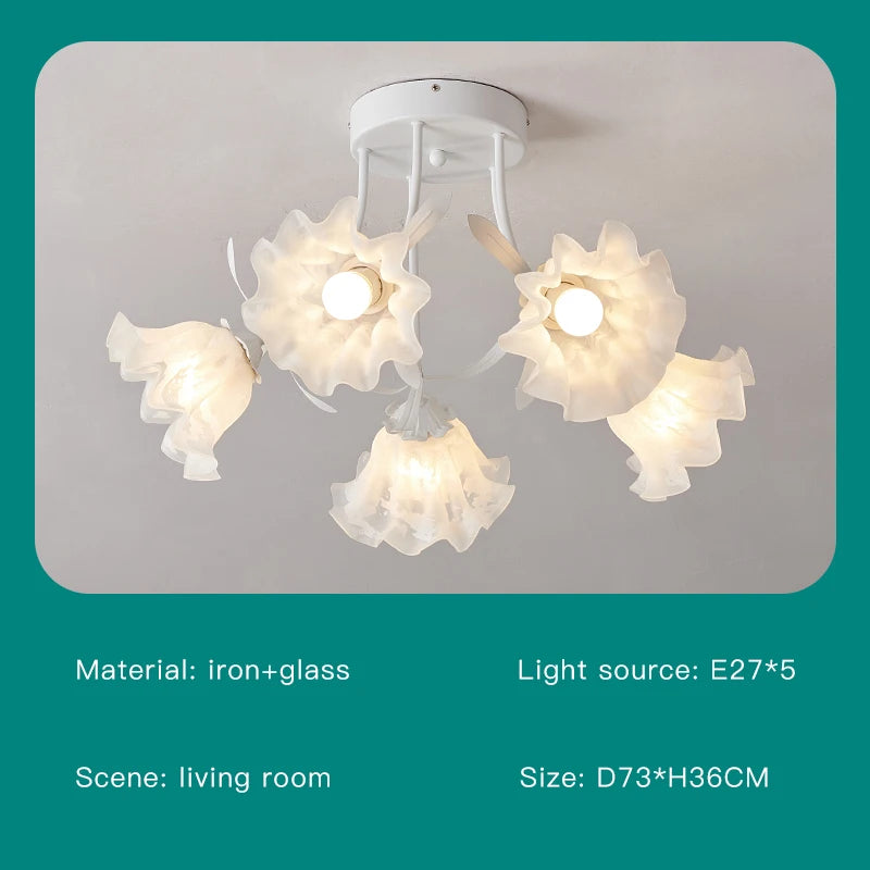 lustre nordique créatif à fleurs pour décoration intérieure - vue 17 sur 24