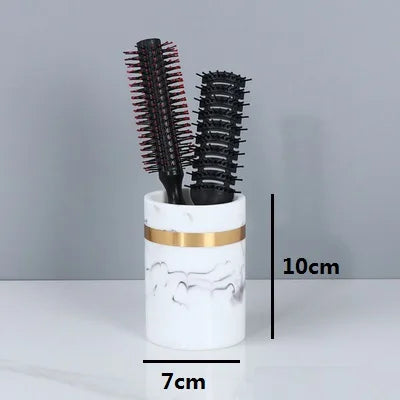 porte-brosse à dents en résine marbrée pour salle de bain - vue 12 sur 15
