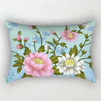 housse de coussin arc-en-ciel fleurs rouges et roses