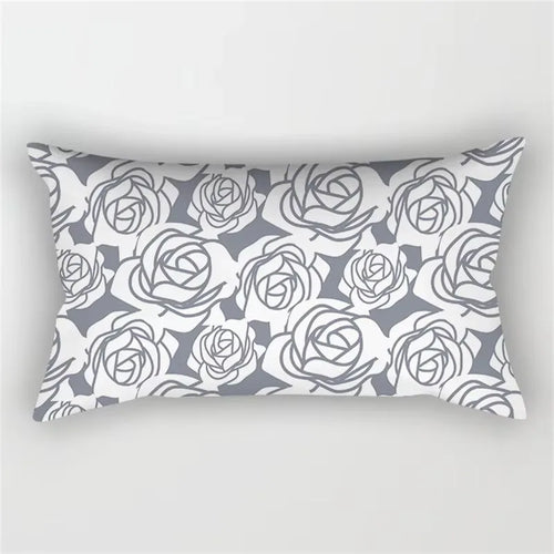 housse de coussin géométrique gris patchwork décoratif pour intérieur