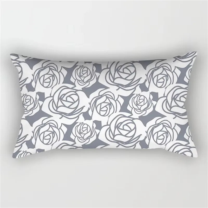 housse de coussin géométrique gris patchwork décoratif pour intérieur
