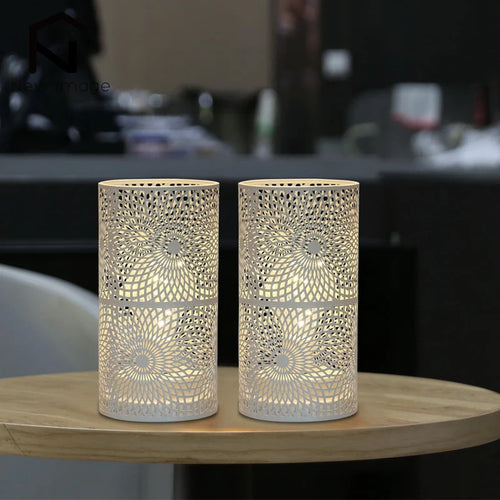 lot de 2 lampes cylindriques modernes pour décoration et éclairage intérieur - vue 3 sur 7