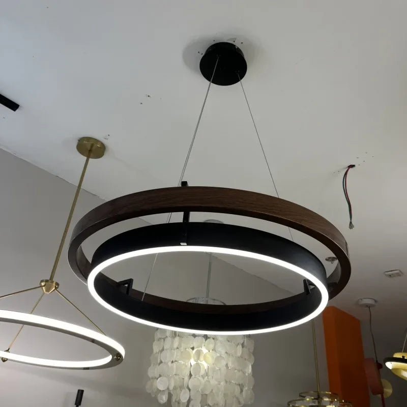 Nordic Rings Chandelier Living Room Decor Home Led Pendant Light Kitchen Island Dining Table Suspension Hanging Lamp - vue 6 sur 8