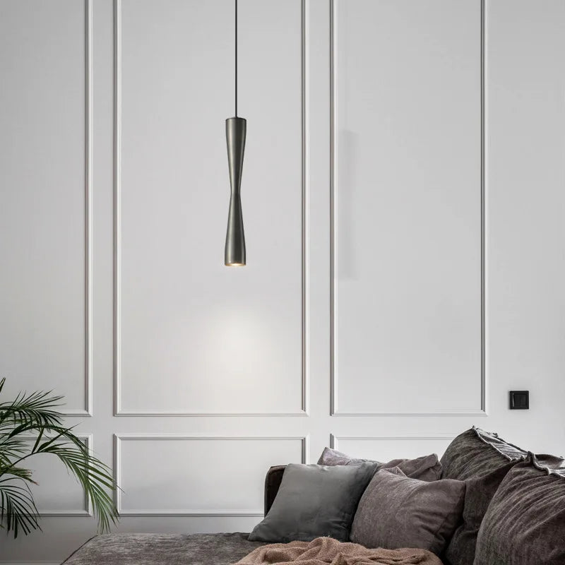 suspension LED design moderne cordon cuivre réglable 3 modifiables - vue 4 sur 8