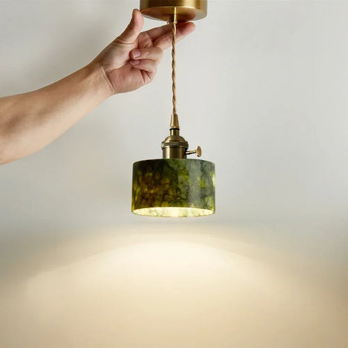 suspension en jade naturel style rétro français pour intérieur élégant - vue 4 sur 7
