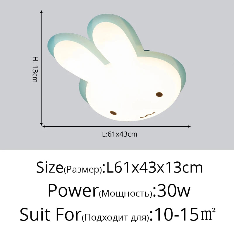 plafonnier led design nordique en forme de lapin luminaire décoratif d'intérieur - vue 11 sur 18