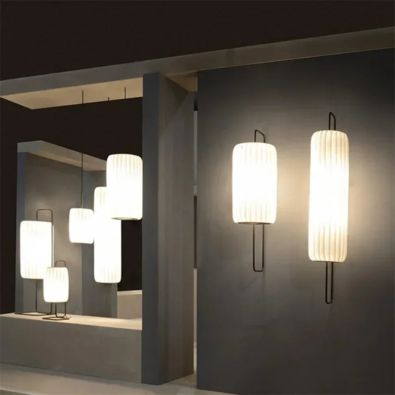 suspension en tissu japonais luminaires artistiques modernes minimalistes - vue 6 sur 9