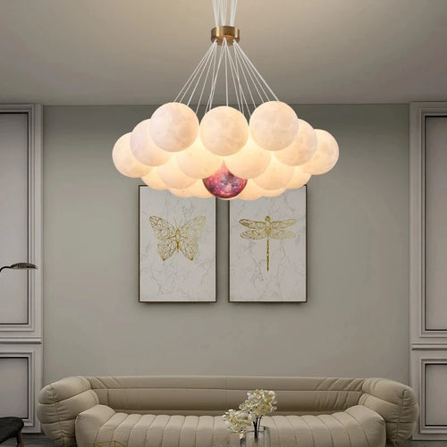 lustre nordique boule de verre planète lune imprimé en 3d éclairage créatif - vue 2 sur 12