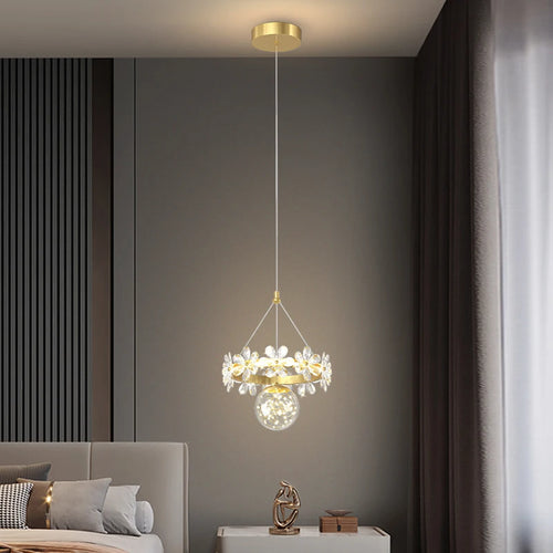 lustre minimaliste en cristal de luxe à tête unique - vue 5 sur 12
