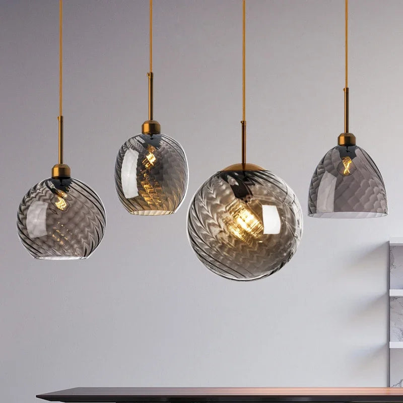 suspension moderne en verre design pour décoration intérieure - vue 3 sur 23