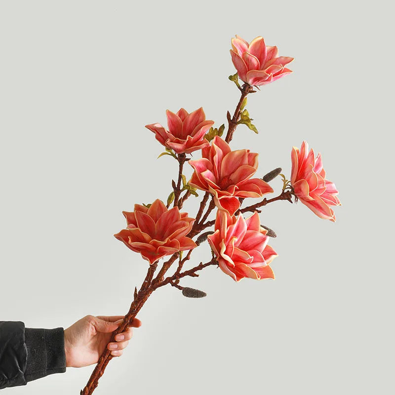 fleurs artificielles décoratives style zen avec magnolia - vue 2 sur 12