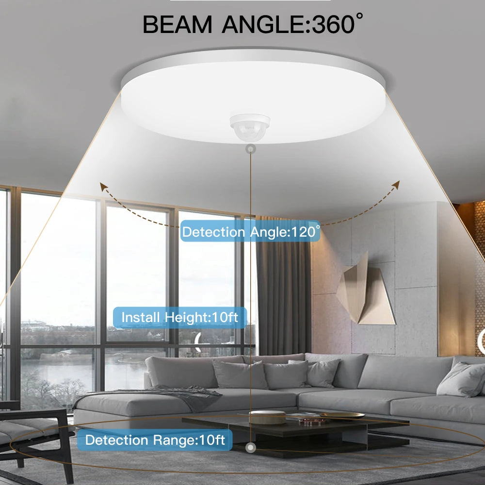 plafonnier led avec détecteur de mouvement pour intérieur - vue 5 sur 13