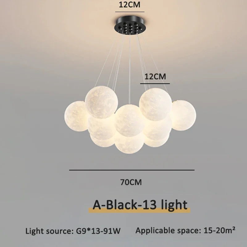 lustre moderne led boule à bulles suspension luminaire décor
