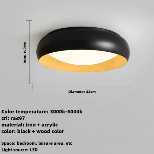 lampe minimaliste japonaise rétro circulaire éclairage doux design élégant - vue 13 sur 12