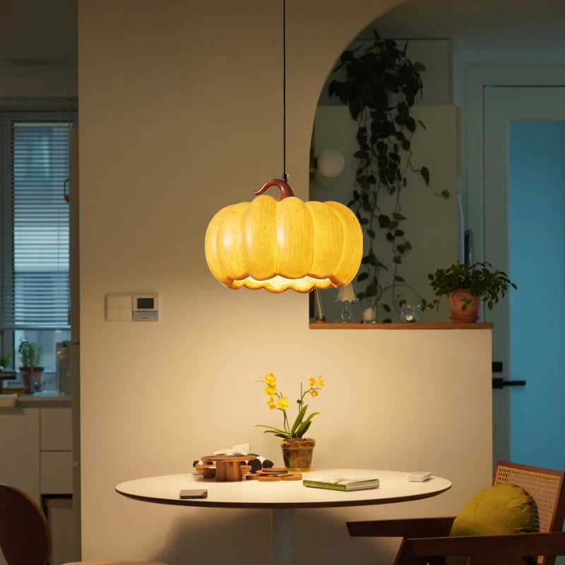 lustre japonais rétro wabi sabi led citrouille pour restaurant - vue 3 sur 10