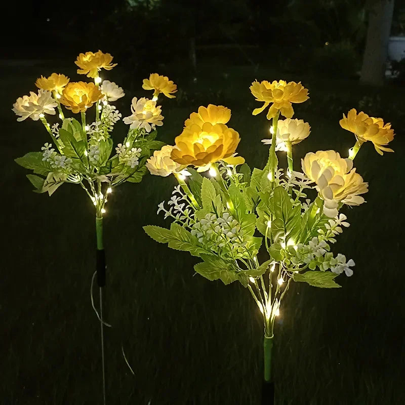 éclairage solaire en forme de rose pour jardin extérieur - vue 3 sur 11