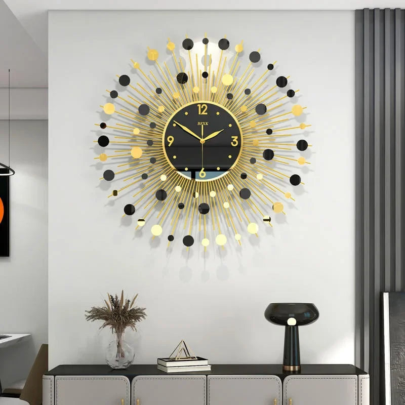 horloge murale luxe design créatif silencieuse pour décoration moderne - vue 4 sur 8