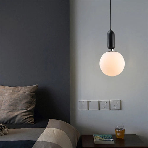 boule de verre moderne suspension lumières led éclairage intérieur décoratif - vue 4 sur 22