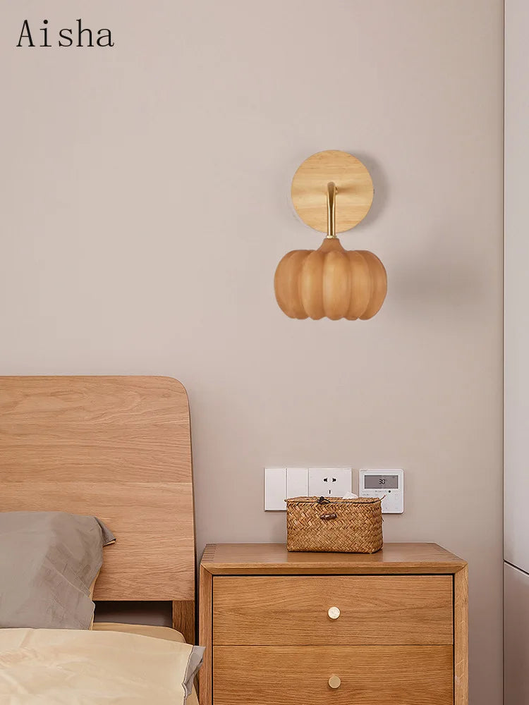 applique murale citrouille en résine avec lumière LED décorative - vue 3 sur 7