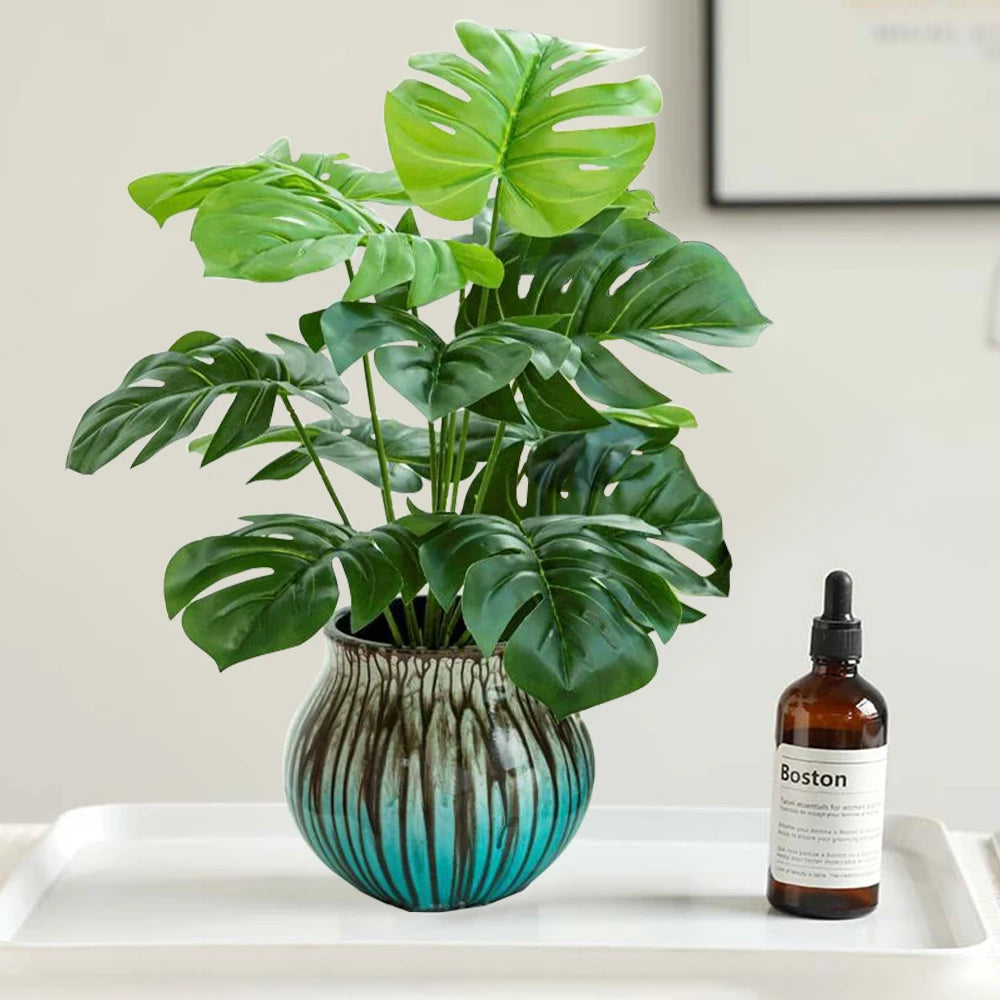 plante artificielle monstera branchage tropical pour décoration intérieure extérieure - vue 2 sur 9
