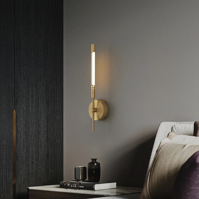 applique murale led design moderne en cuivre pour intérieur décoratif - vue 1 sur 12