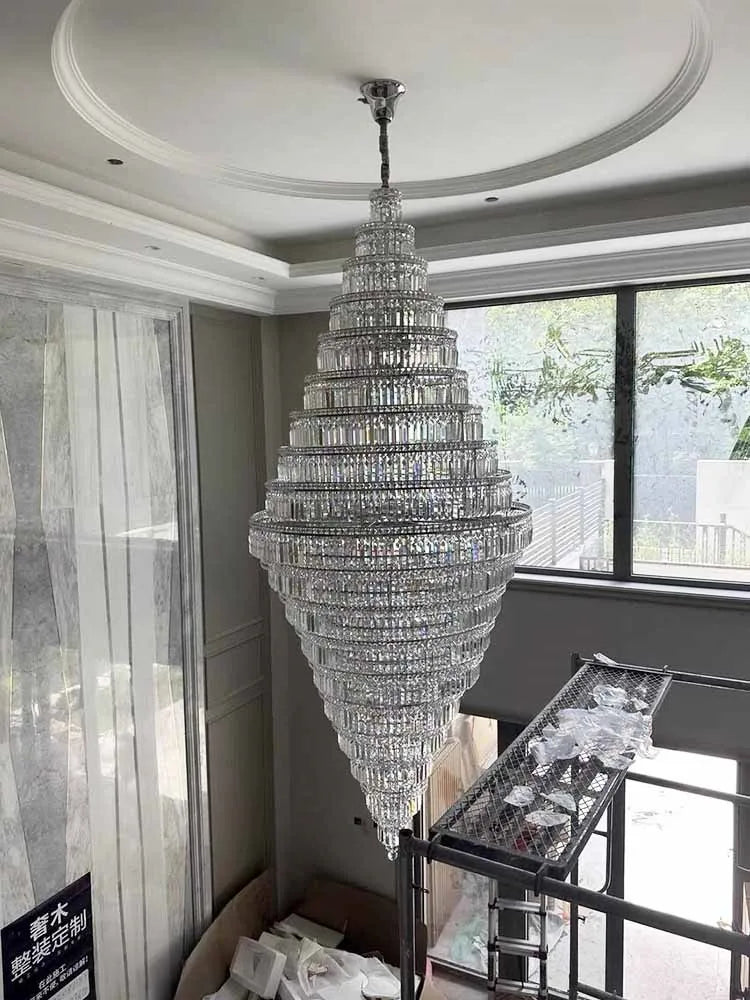 lustre moderne personnalisé en cristal pour éclairage élégant - vue 5 sur 10