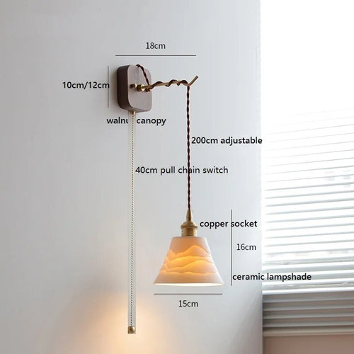 applique murale led noyer cuivre moderne baguette plug-in - vue 24 sur 23