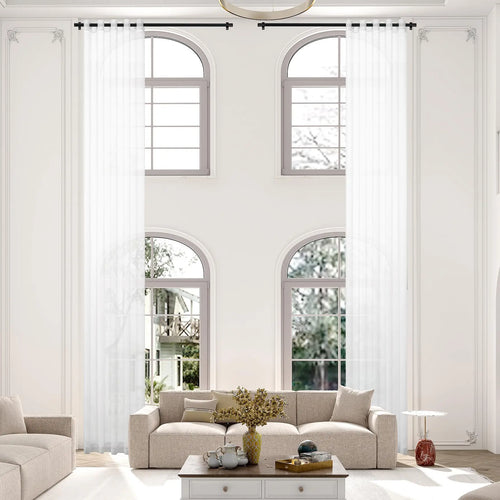 Voilage tulle extra long sur mesure hauts plafonds - vue 3 sur 10