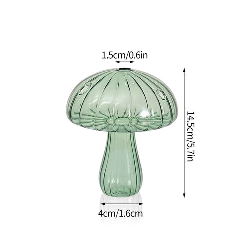 bougeoir champignon en verre pour décoration de table et vase - vue 15 sur 14