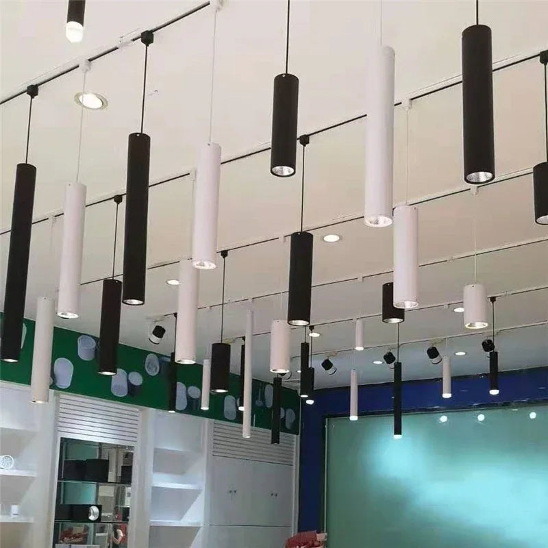 suspension moderne cylindrique pour décoration intérieure nordique - vue 3 sur 12