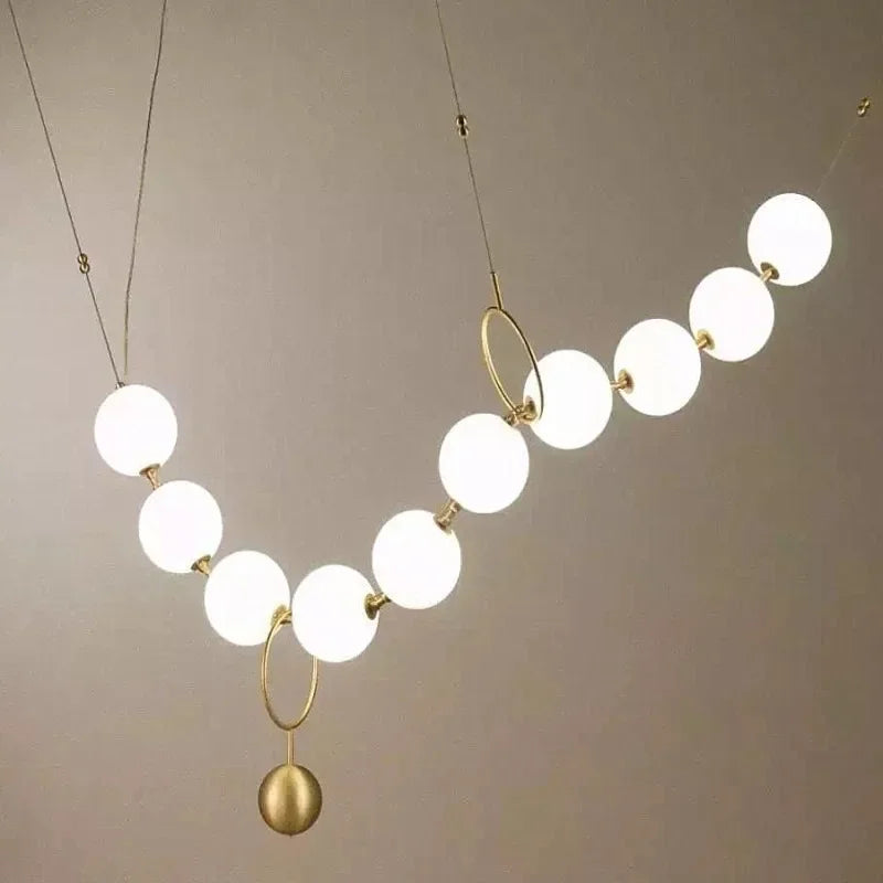 suspension moderne en verre design avec lumière led - vue 2 sur 11