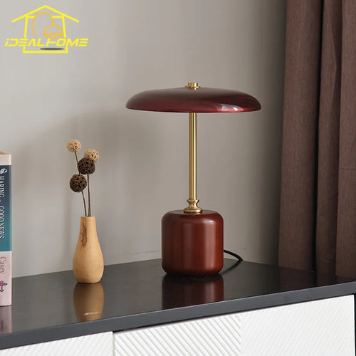 lampe de bureau rétro américaine en laiton et verre - vue 2 sur 7