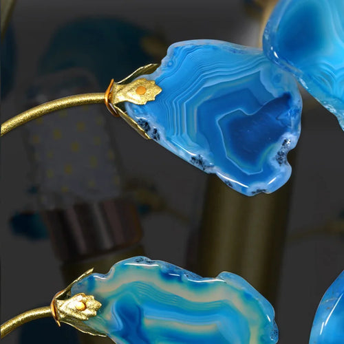 lustre led en agate naturelle idéal pour décoration romantique - vue 3 sur 15
