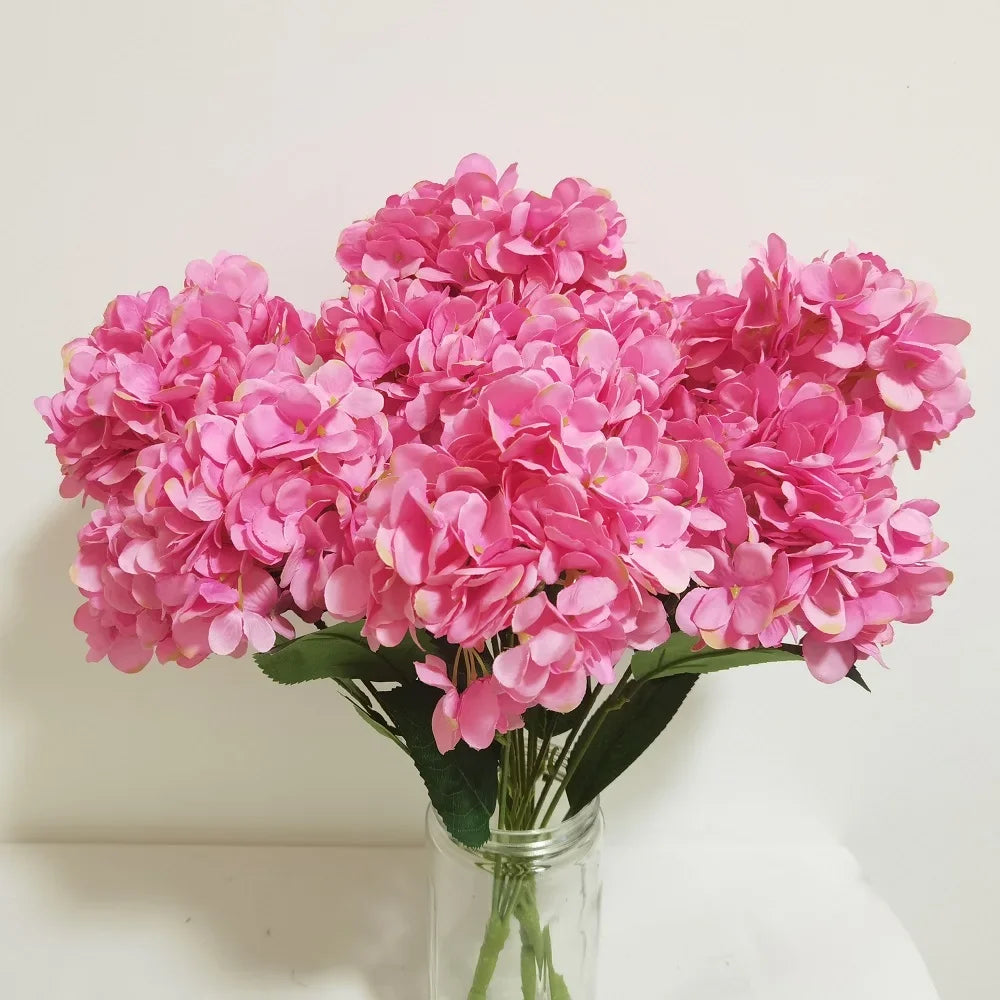 bouquets d'hortensias artificiels en soie pour décoration florale - vue 3 sur 12