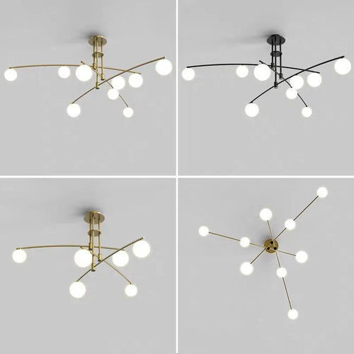 lustre en métal et verre pour barre de suspension cuisine - vue 5 sur 12