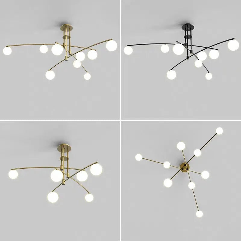 lustre en métal et verre pour barre de suspension cuisine - vue 4 sur 12