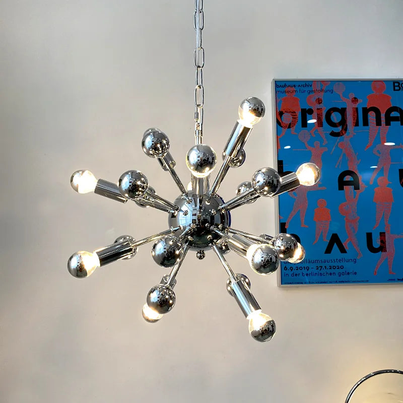 lustre vintage médiéval atomique pour table suspendue - vue 3 sur 6