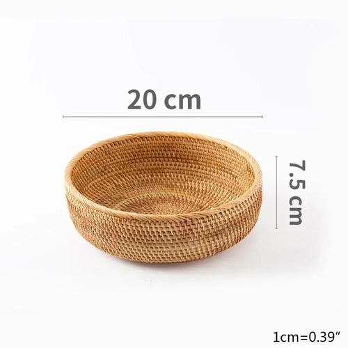 panier de rangement tissé à la main en rotin pour cuisine et pique-nique - vue 18 sur 22