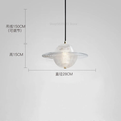 lustre moderne en verre style nordique soucoupe volante led - vue 11 sur 10